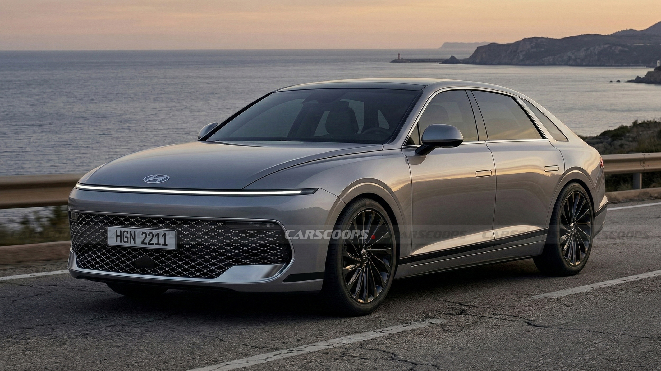 Sedan đầu bảng Hyundai Grandeur sắp lột xác với thiết kế mới và màn hình dọc cỡ lớn