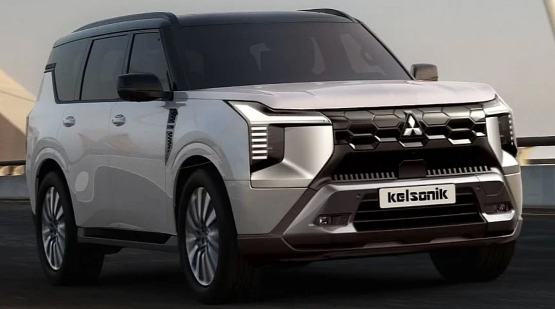 Ảnh phác họa thiết kế Mitsubishi Pajero 2026 lấy cảm hứng từ Nissan Patrol